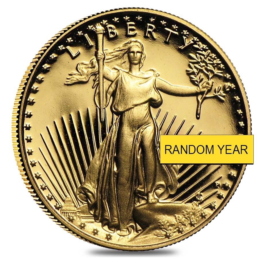 1/10 oz Proof Gold American Eagle (Random Year, w/Box & COA) thumbnail 2