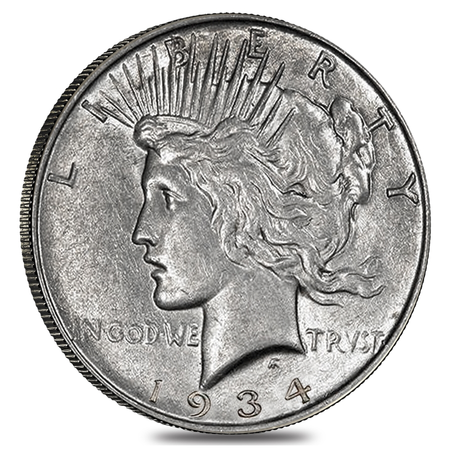 1934 Silver Peace Dollar AU