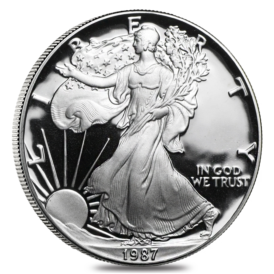 1987-S 1 oz Proof Silver American Eagle (w/Box & COA) thumbnail 2