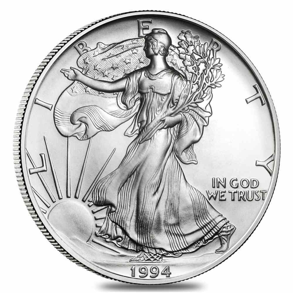 Roll of 20 - 1994 1 oz Silver American Eagle $1 Coin BU thumbnail 2
