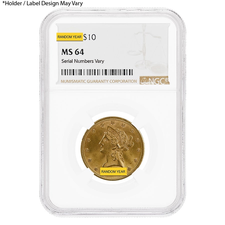 $10 Liberty Head Gold Eagle NGC MS 64 (Random Year)
