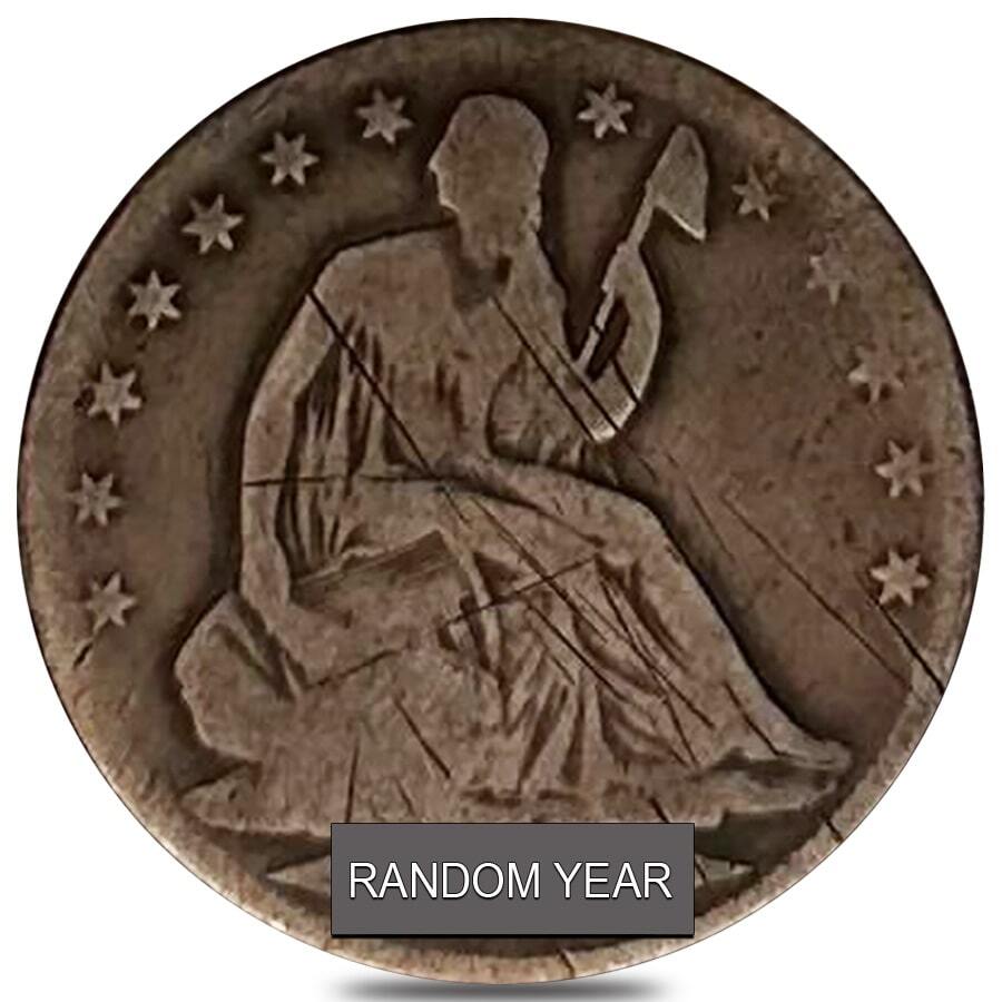 1839-1891 Seated Liberty Half Dollar Silver Coin Cull (Random Year)