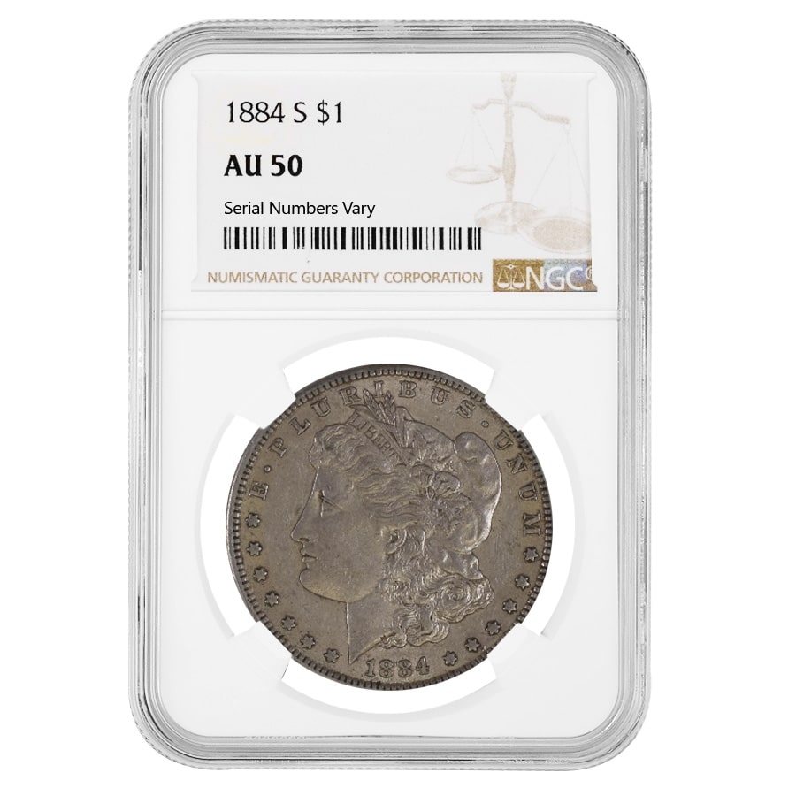 1884-S Morgan Silver Dollar $1 NGC AU 50
