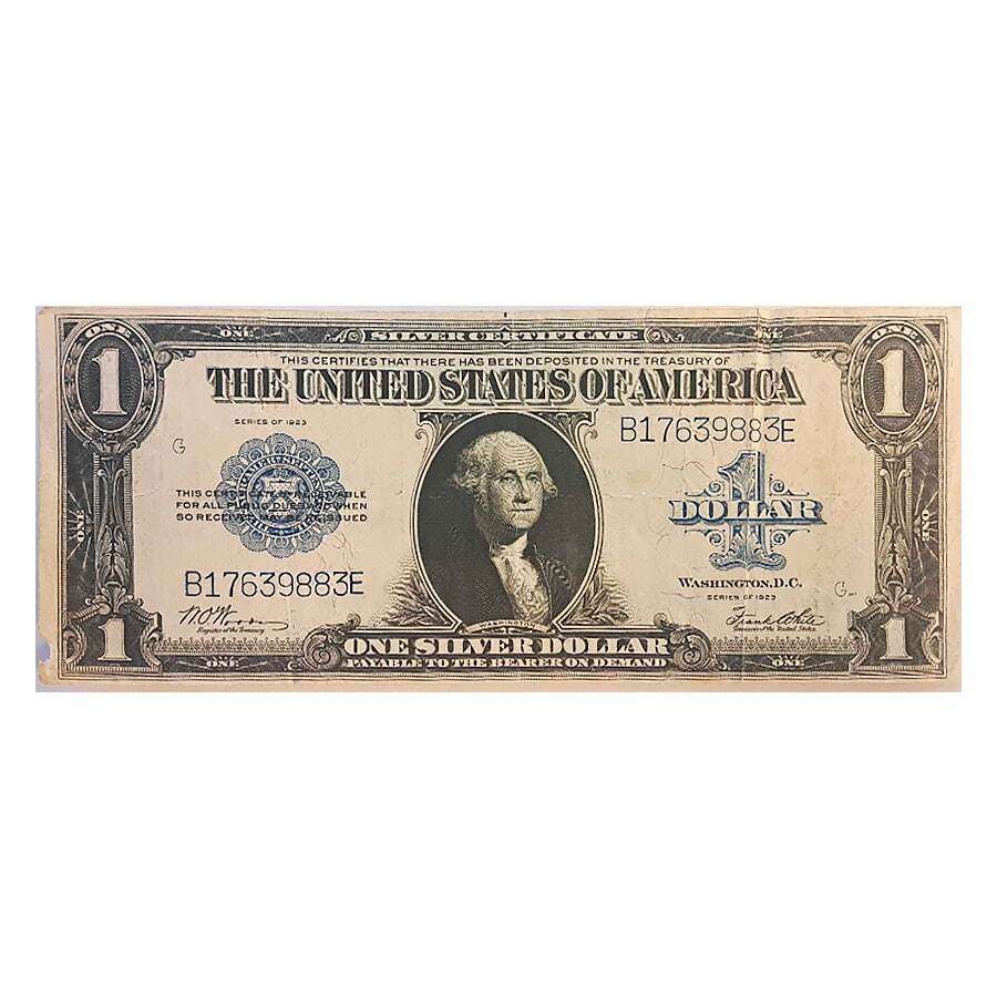 1923 $1 Silver Certificate Currency Horse Blanket Note Cull