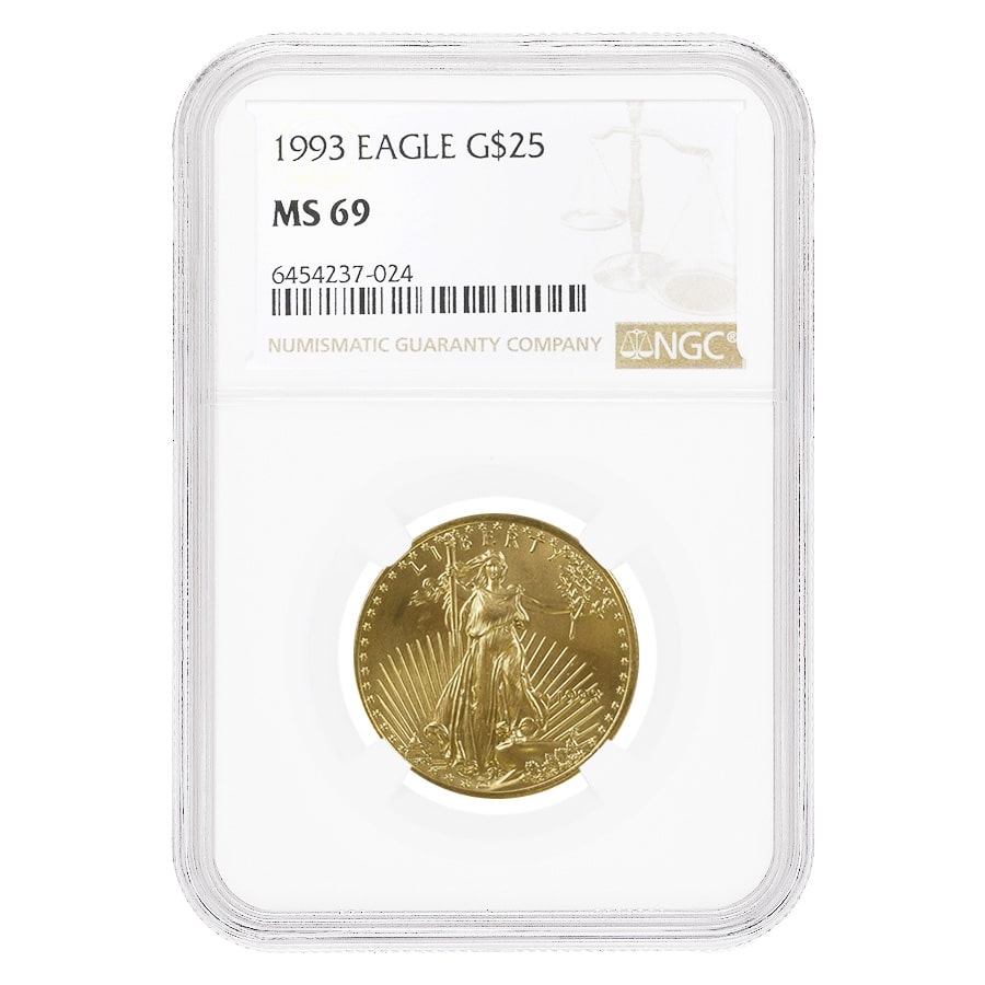 1993 1/2 oz $25 Gold American Eagle NGC MS 69
