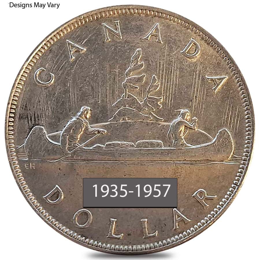 1935-1957 Canada Silver Dollar Avg Circ (.800 Fine) thumbnail 2