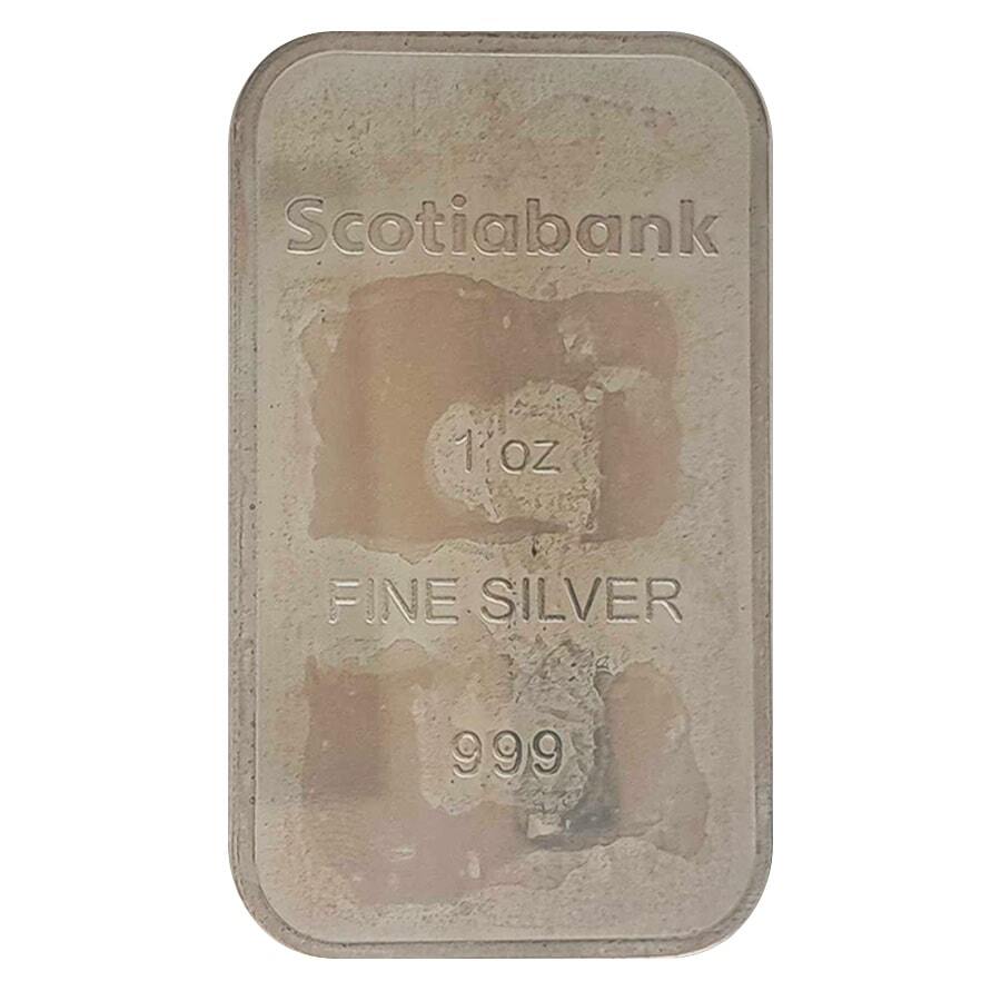 1 oz Scotiabank Vintage Silver Bar .999 Fine