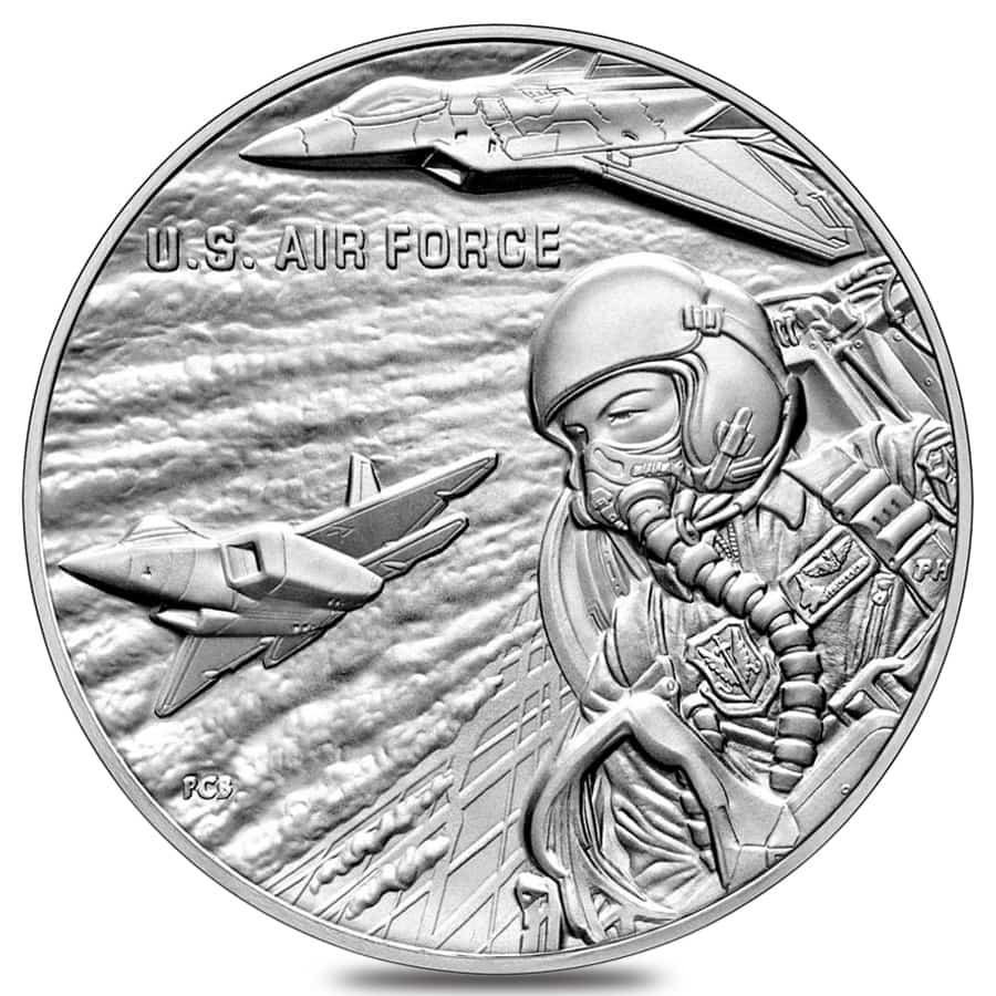 1 oz US Air Force Silver Medal (w/Box & COA) thumbnail 2