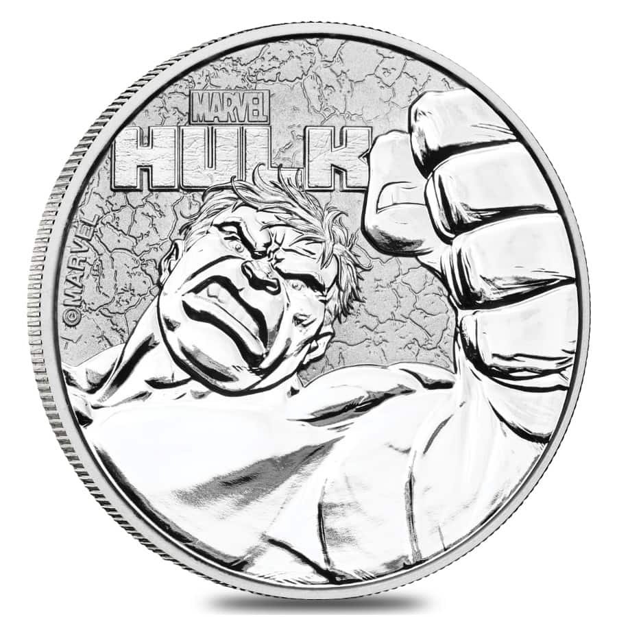 2019 1 oz Tuvalu Hulk Marvel Series Silver Coin .9999 Fine BU In Cap