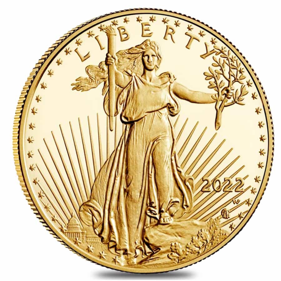 2022-W 1 oz $50 Proof Gold American Eagle (w/Box & COA) thumbnail 2