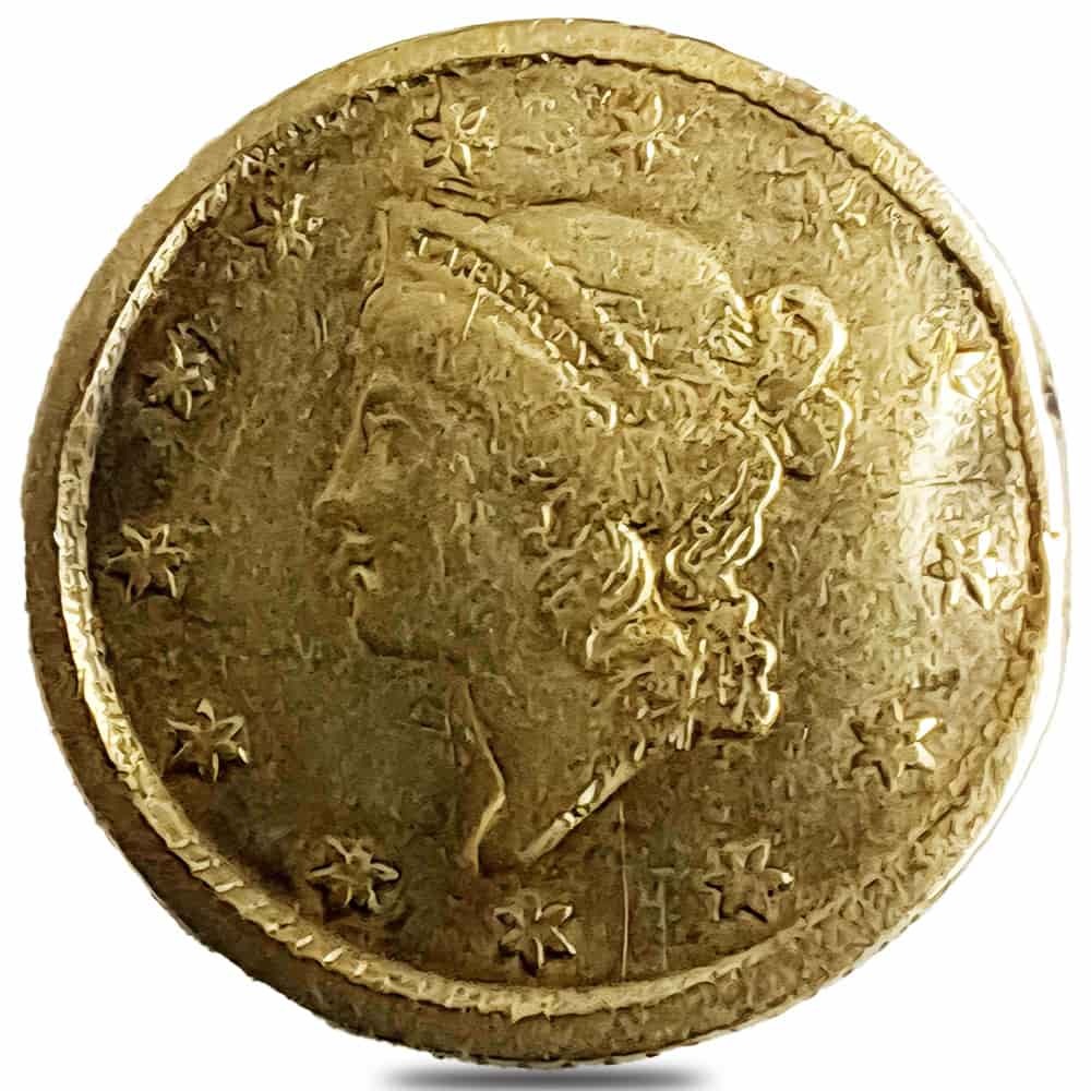 $1 Gold Liberty Head Type 1 - Ex Jewelry (Random Year) thumbnail 3