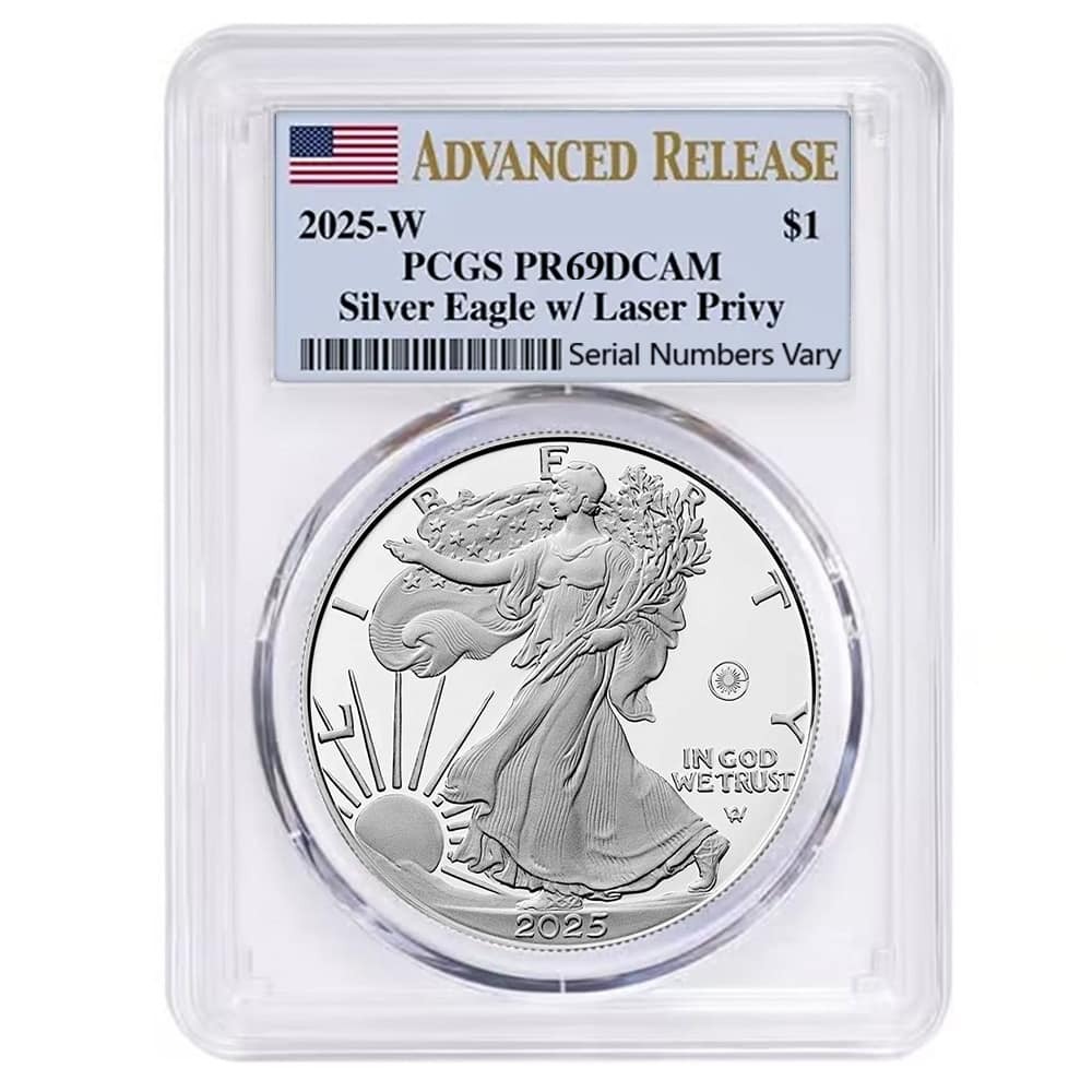 2025-W Laser Engraved Privy 1 oz Proof Silver American Eagle PCGS PF 69 AR