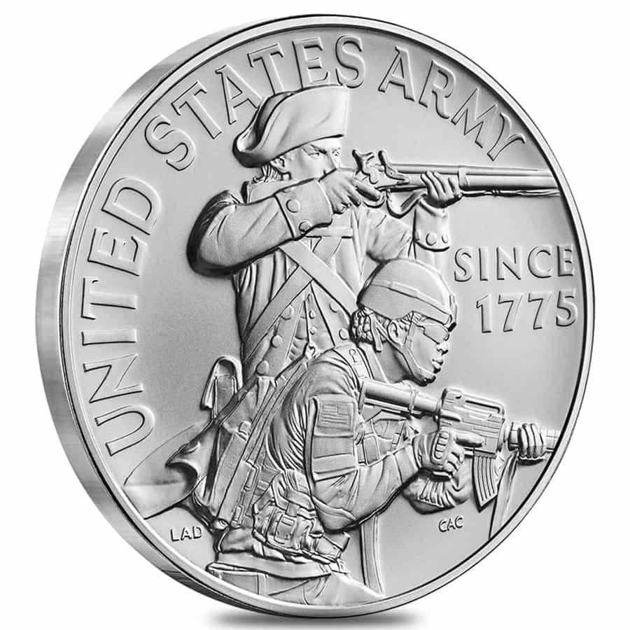 1 oz U.S. Army Silver Medal (w/Box & COA) thumbnail 4