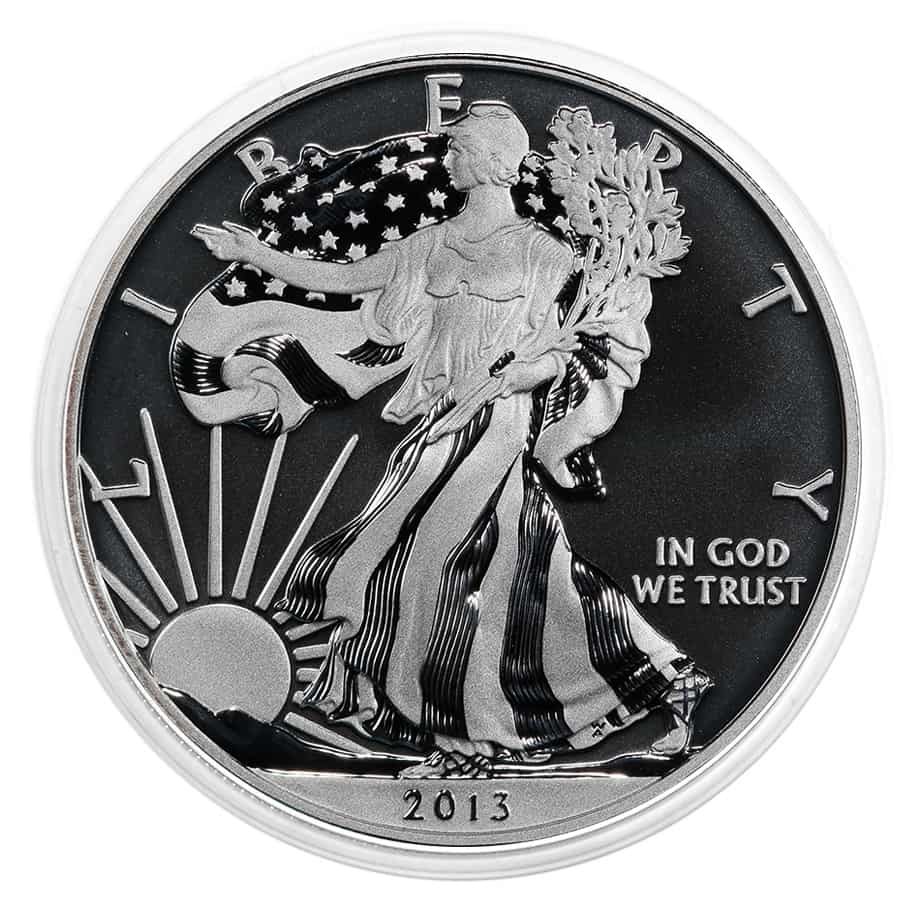 2013-W 1 oz Enhanced Silver American Eagle $1 Coin (in Cap)