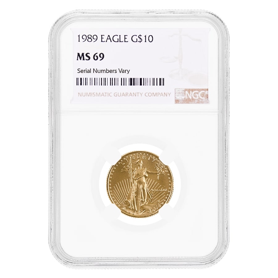1989 1/4 oz $10 Gold American Eagle NGC MS 69