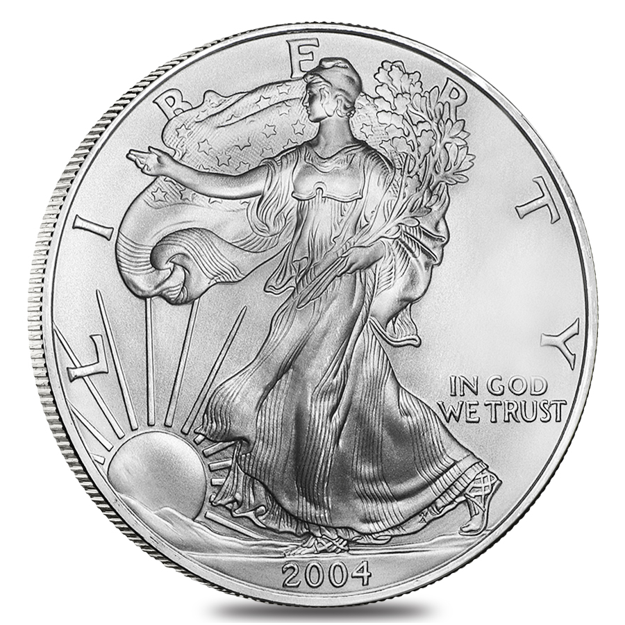 2004 1 oz Silver American Eagle $1 Coin NGC MS 69 thumbnail 3