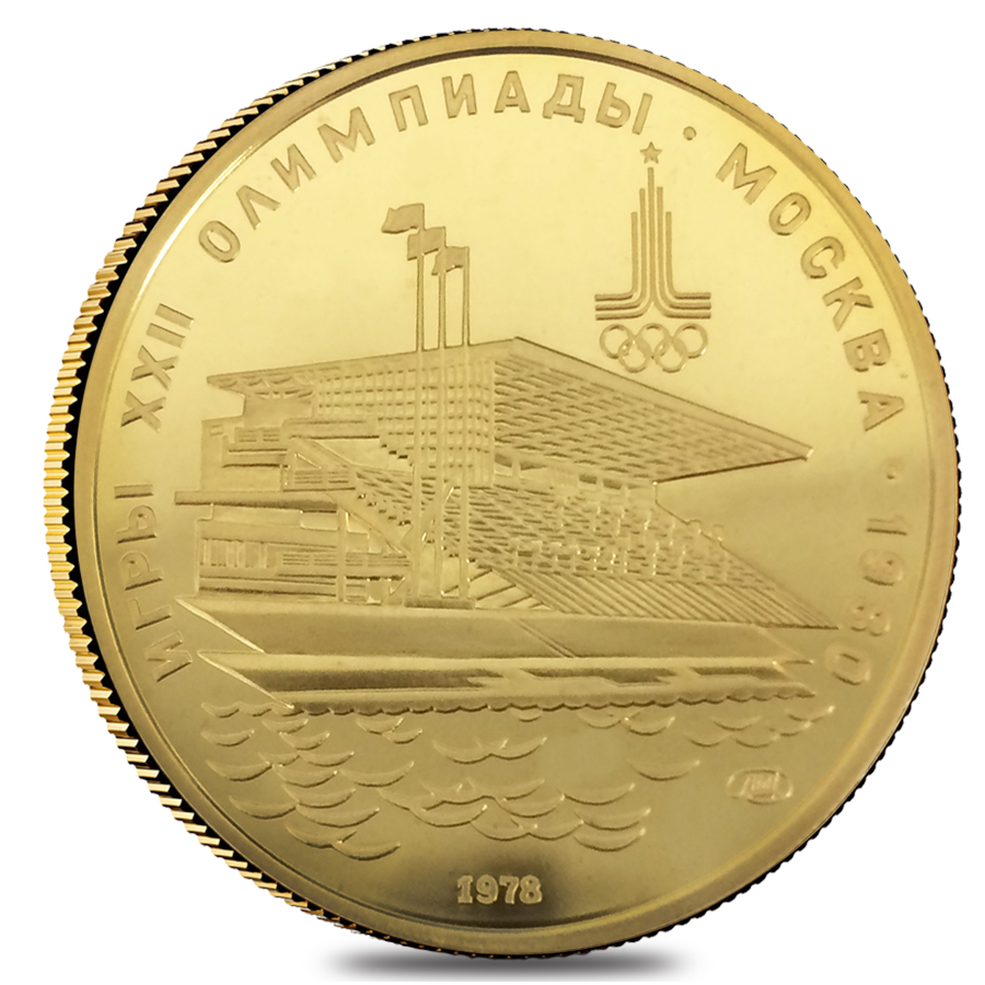 100 Roubles Russia 1980 Moscow Olympics Gold Coin BU/Proof AGW .5 oz (Random Year)
