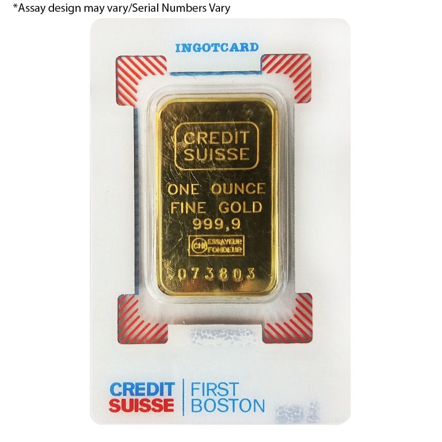 1 oz Credit Suisse Gold Bar .9999 Fine (Vintage Assay) thumbnail 4