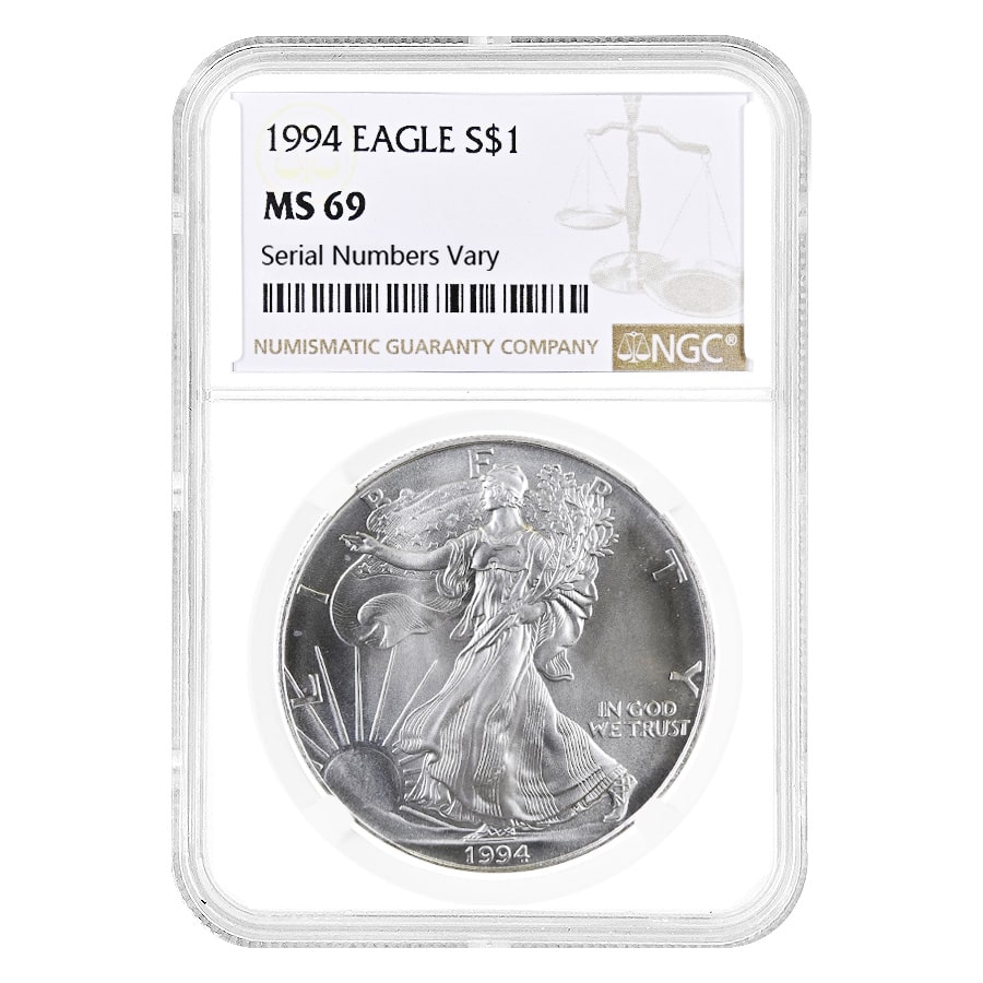1994 1 oz Silver American Eagle $1 Coin NGC MS 69