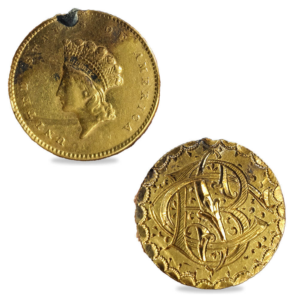 Gold Love Token $1 Liberty Head Type 2 Ex-Jewelry (Random Design) thumbnail 3