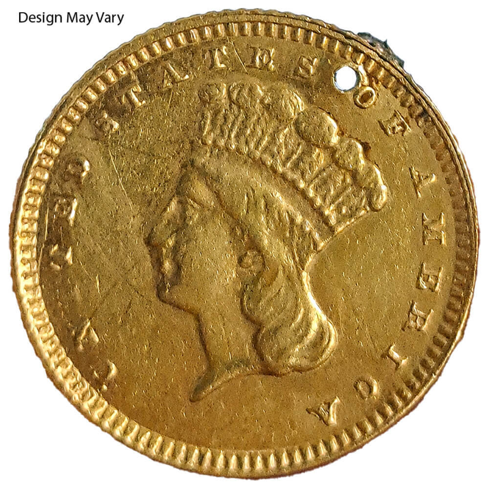 Gold Love Token $1 Liberty Head Type 3 Ex-Jewelry (Random Design) thumbnail 2