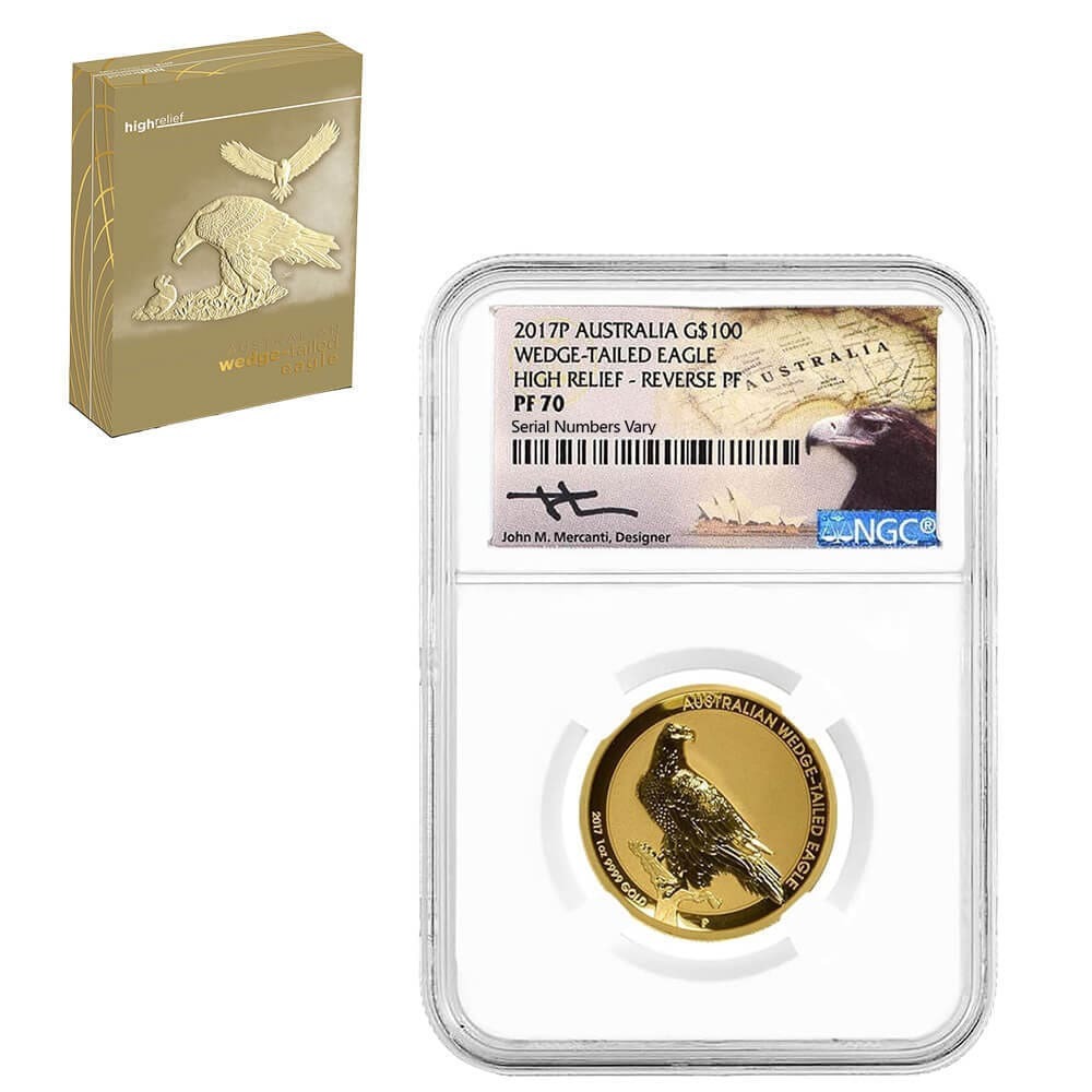 2017 1 oz Proof Gold Australian Wedge-Tailed Eagle Perth Mint NGC PF 70 (John M. Mercanti)
