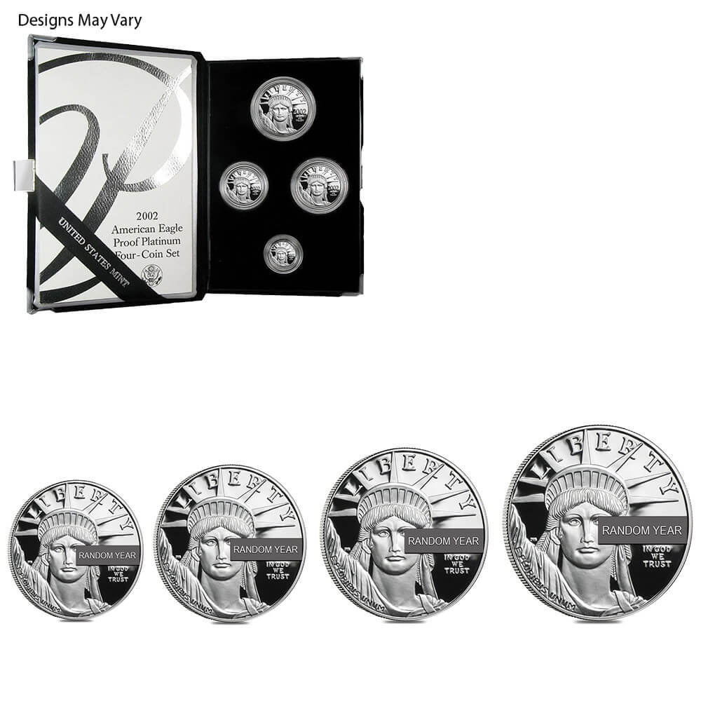 1.85 oz Proof Platinum American Eagle 4-Coin Set (Random Year, w/Box & COA)