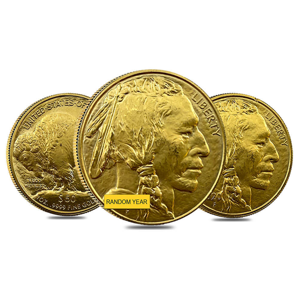 1 oz Gold American Buffalo $50 Coin (Abrasions, Random Year)