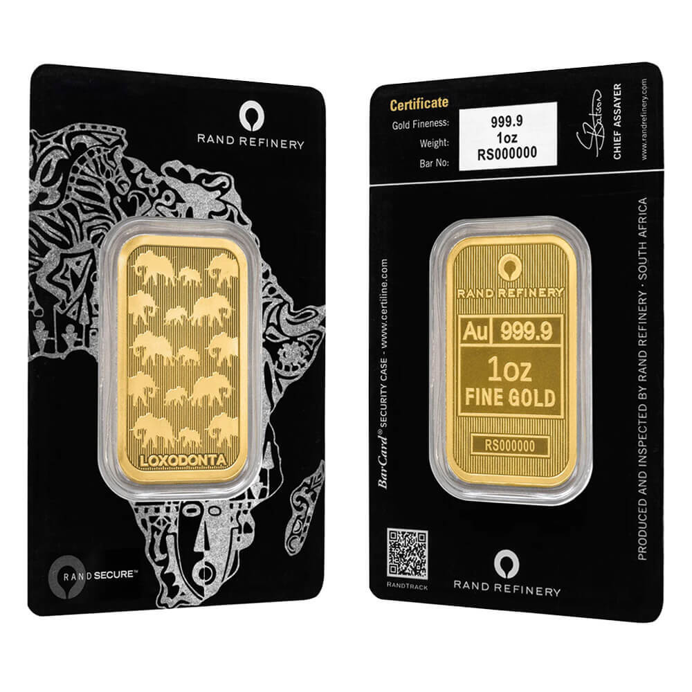 1 oz Rand Refinery Gold Bar .9999 Fine (Africa Assay) thumbnail 2