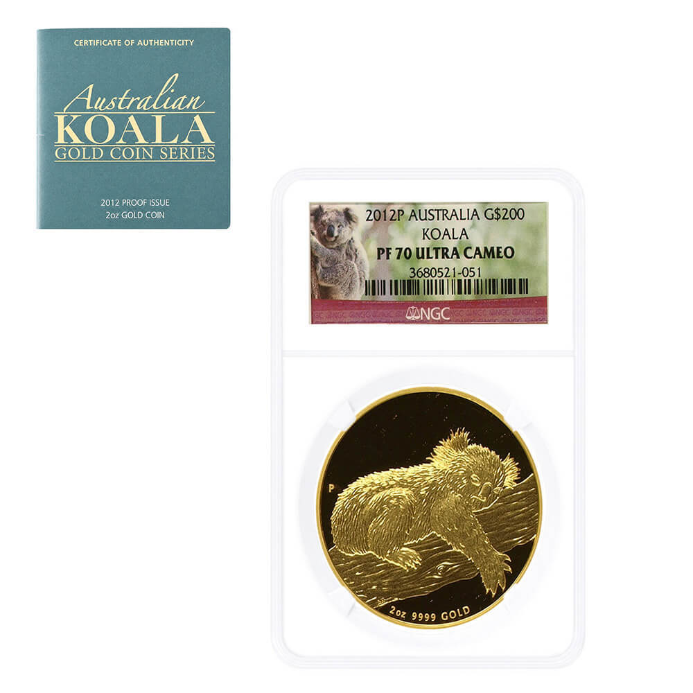 2012 2 oz Proof Gold Australian Koala Perth Mint NGC PF 70 UCAM