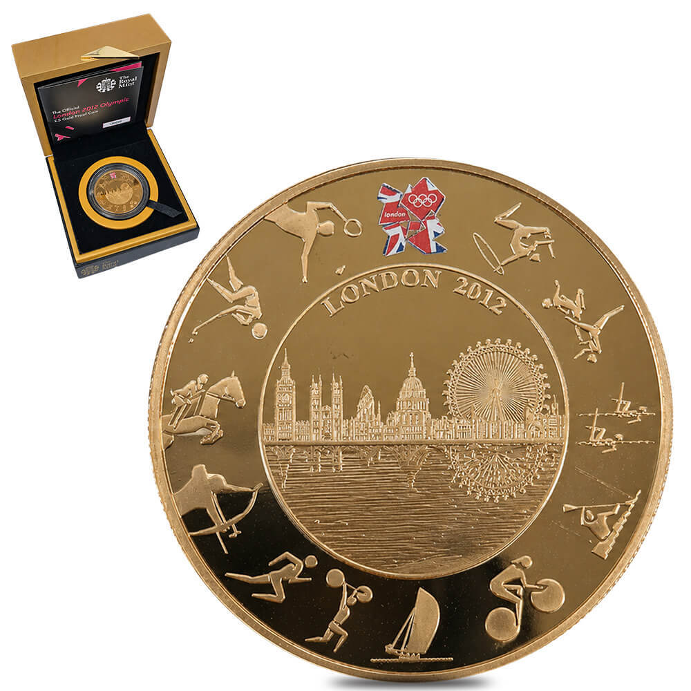2012 Great Britain 5 Pounds London Olympics Proof Gold Coin