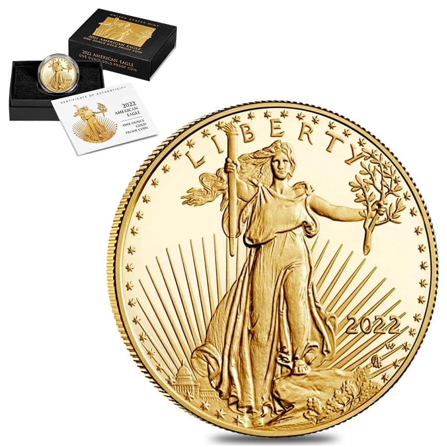 2022-W 1 oz $50 Proof Gold American Eagle (w/Box & COA)
