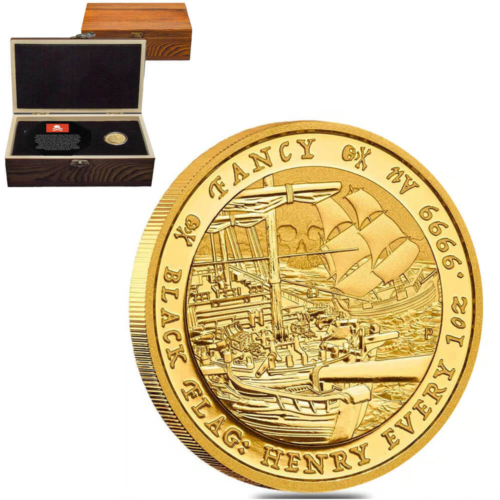 2023 Tuvalu 1 oz Henry Every Black Flag The Fancy Gold Coin BU Perth Mint