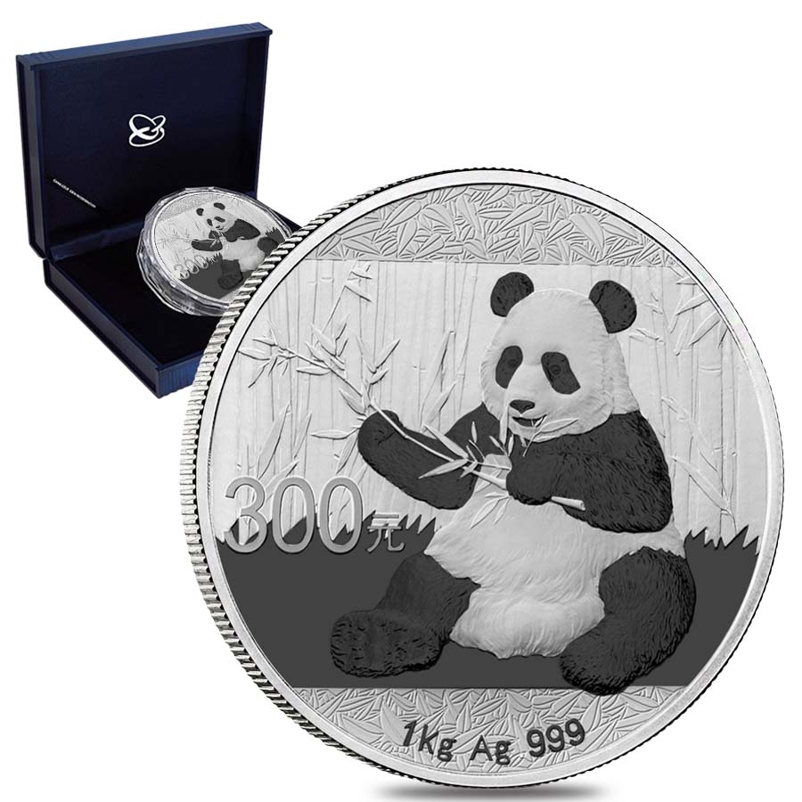 2017 1 kilo Chinese Silver Panda 300 Yuan .999 Fine Proof (w/Box & COA)