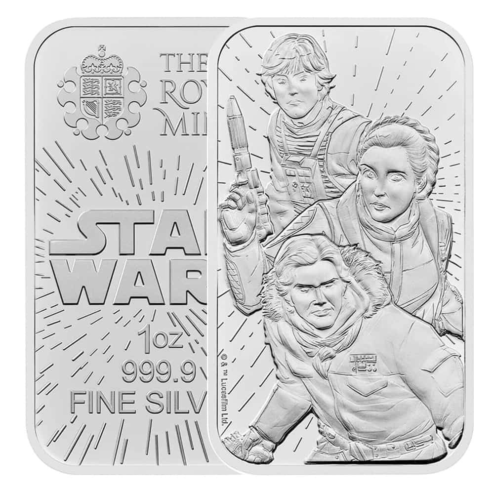 1 oz Royal Mint Star Wars Light Side Silver Bar .9999 Fine (Sealed) thumbnail 3