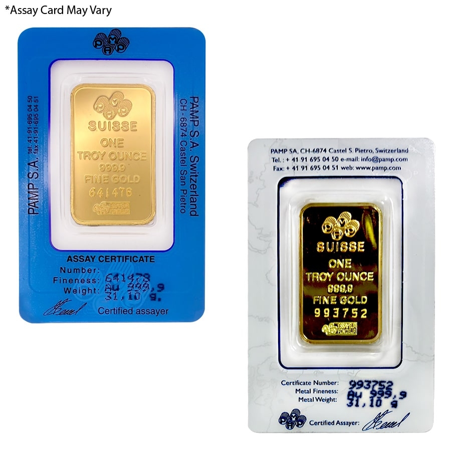 Vintage Assay - 1 oz Gold Bar PAMP Suisse Lady Fortuna .9999 Fine thumbnail 2