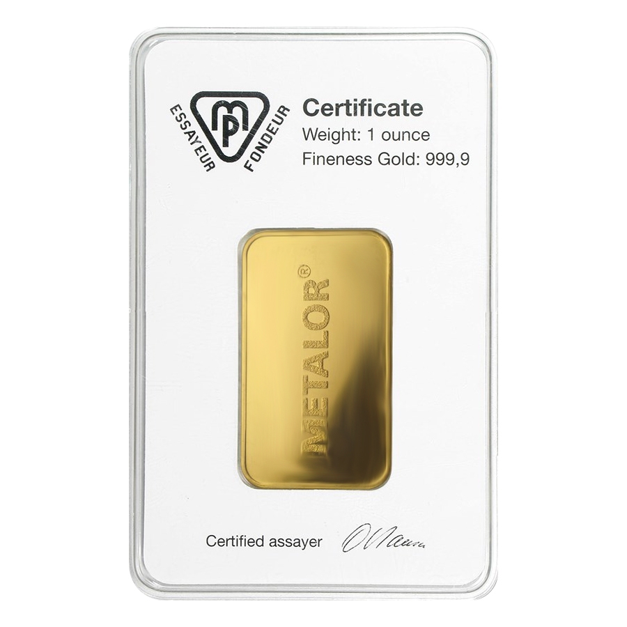 1 oz Metalor Gold Bar .9999 Fine (in Assay) thumbnail 2