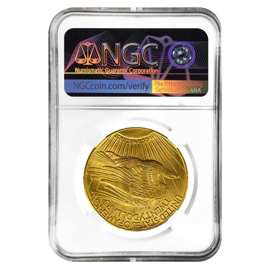 1911 D $20 Gold Saint Gaudens Double Eagle Coin NGC MS 63 thumbnail 2