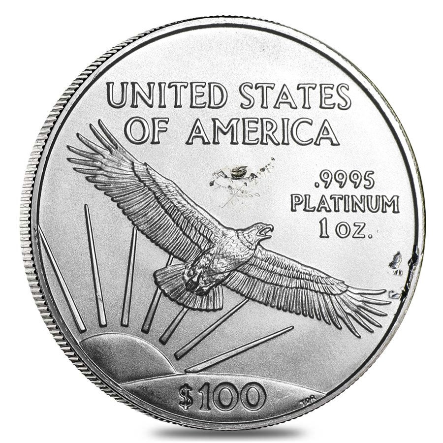 1 oz Platinum American Eagle (Abrasions, Random Year) thumbnail 2