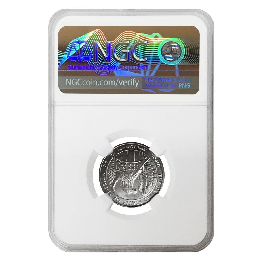 2007 W 1/4 oz $25 Burnished Platinum American Eagle NGC MS 70 thumbnail 2