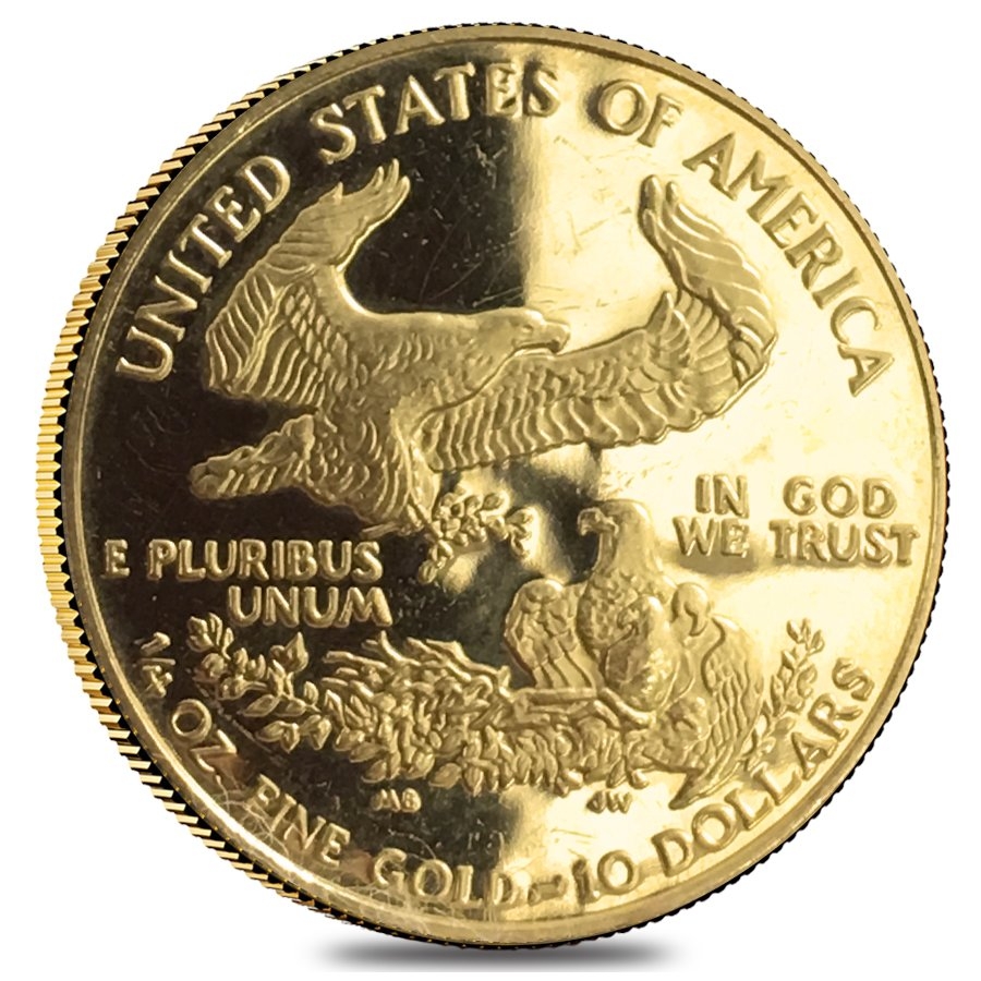 1/4 oz Proof Gold American Eagle Scruffy (Random Year) thumbnail 2