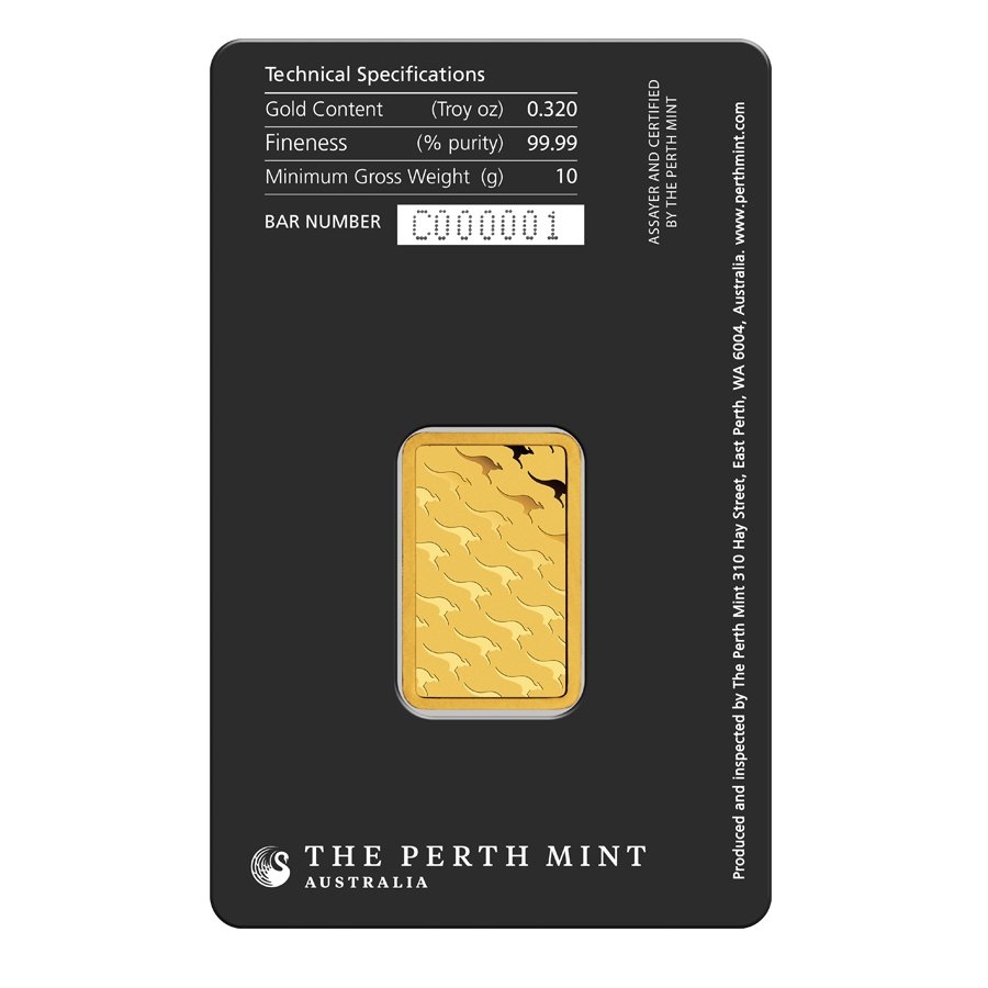 10 Gram Perth Mint Gold Bar .9999 Fine (in Assay) thumbnail 3