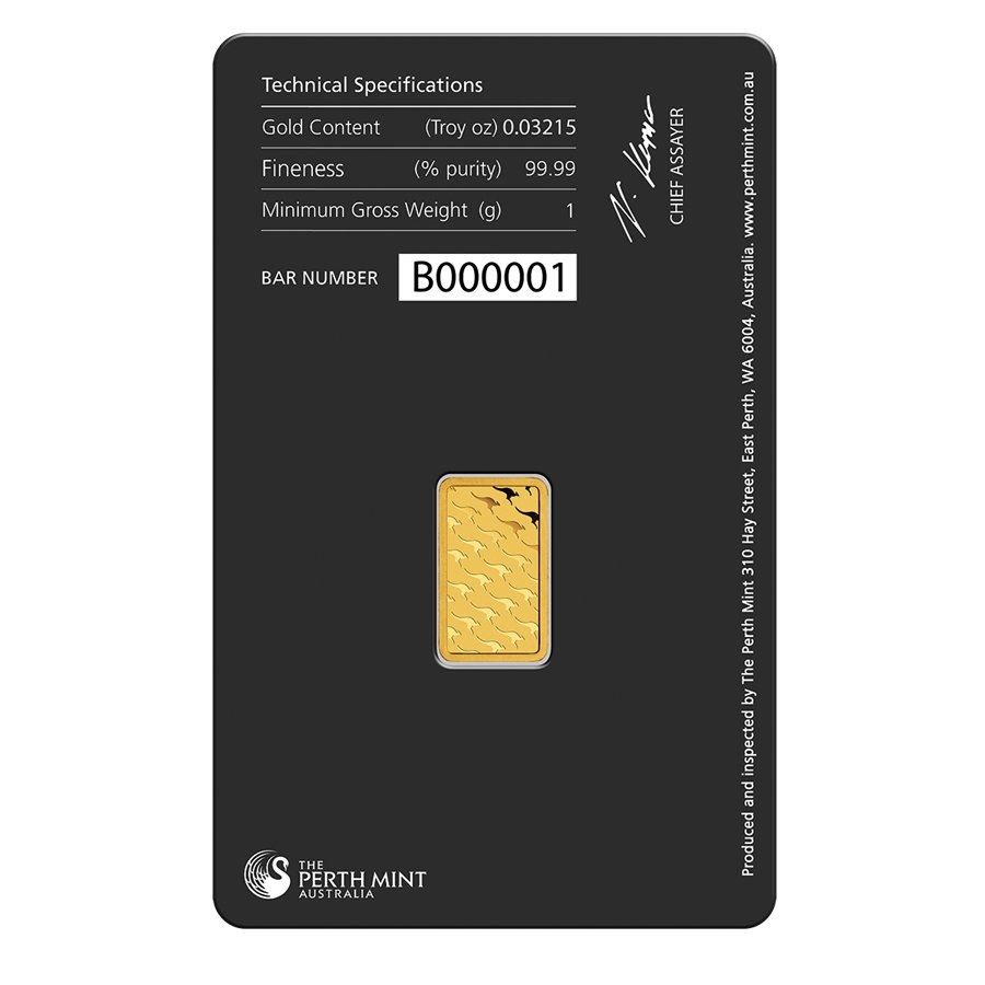 1 Gram Perth Mint Gold Bar .9999 Fine (in Assay) thumbnail 3