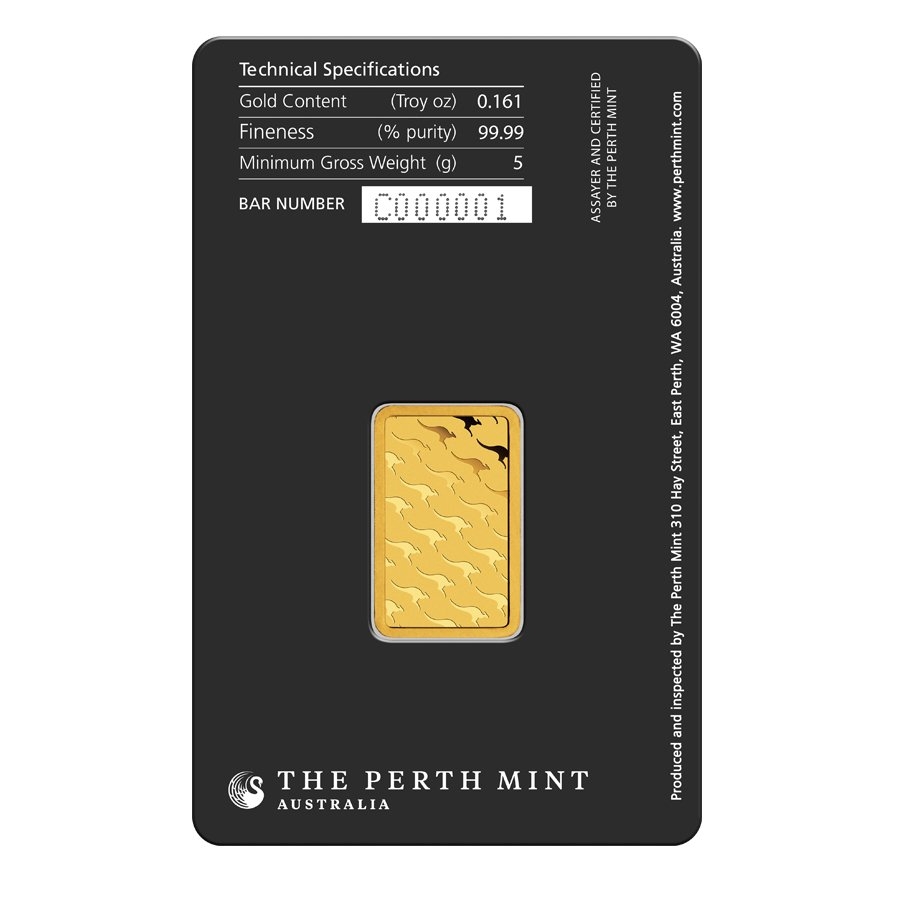 5 Gram Perth Mint Gold Bar .9999 Fine (in Assay) thumbnail 3