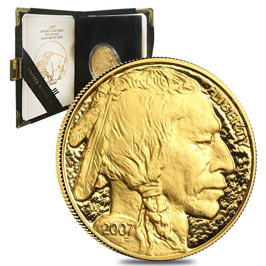 2007 W 1 oz $50 Proof Gold American Buffalo (w/Box & COA)