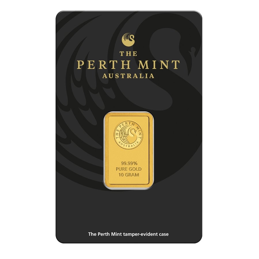 10 Gram Perth Mint Gold Bar .9999 Fine (in Assay) thumbnail 2