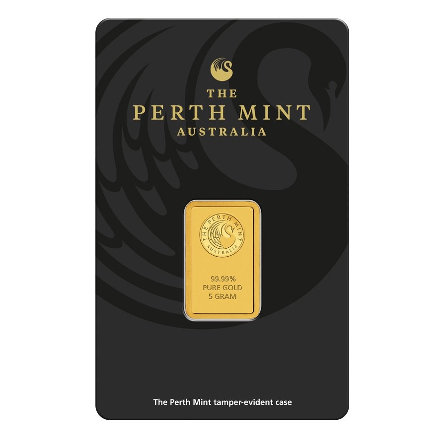 5 Gram Perth Mint Gold Bar .9999 Fine (in Assay) thumbnail 2