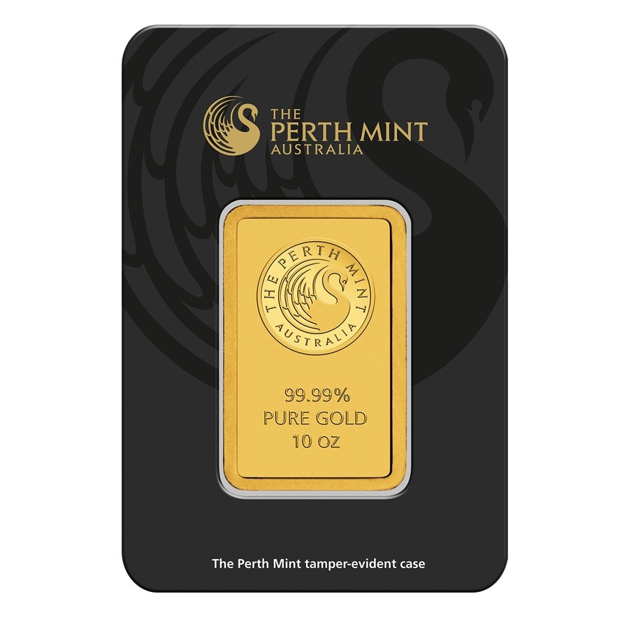 10 oz Perth Mint Gold Bar .9999 Fine (in Assay) thumbnail 2