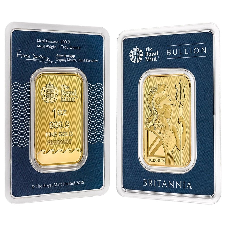 1 oz Britannia Gold Bar .9999 Fine (in Assay)