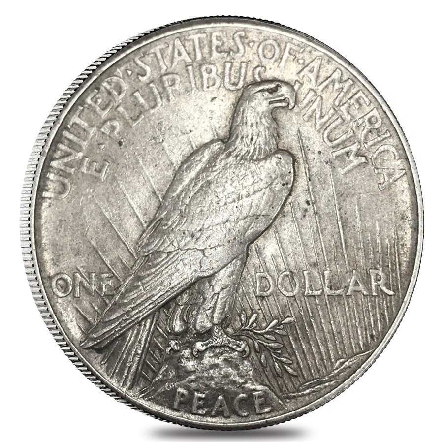 1921 Silver Peace Dollar High Relief VG-XF thumbnail 2